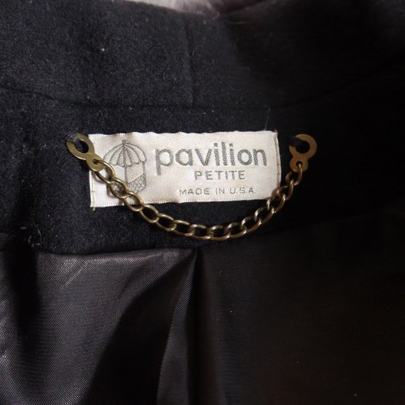 VTG PAVILION 50s-60s Full Length Black Wool Coat Black Fur* Collar MED* EUC ANB - Picture 5 of 12